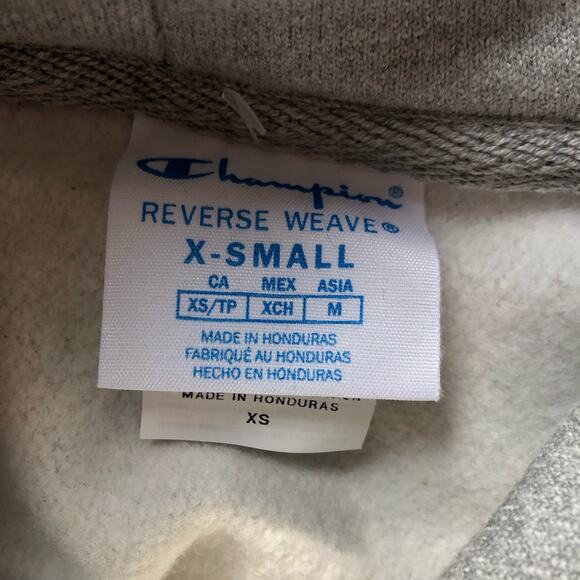 Champion Mens Sweatshirt Size XS Gray Embroidered Logo Hoodie Pullover‎ NWT - Picture 8 of 9